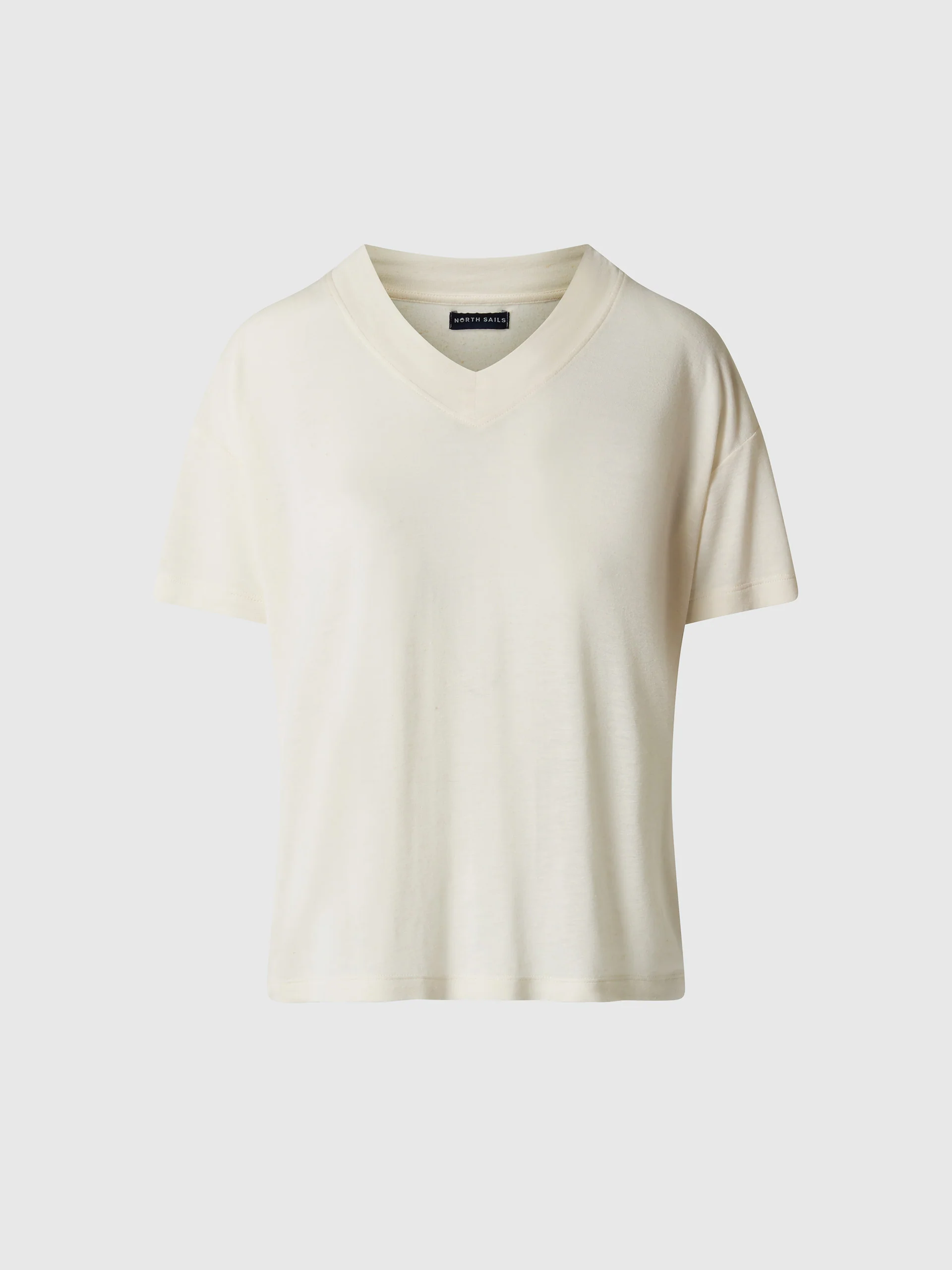 Viscose-linen V-neck T-shirt - Image 3