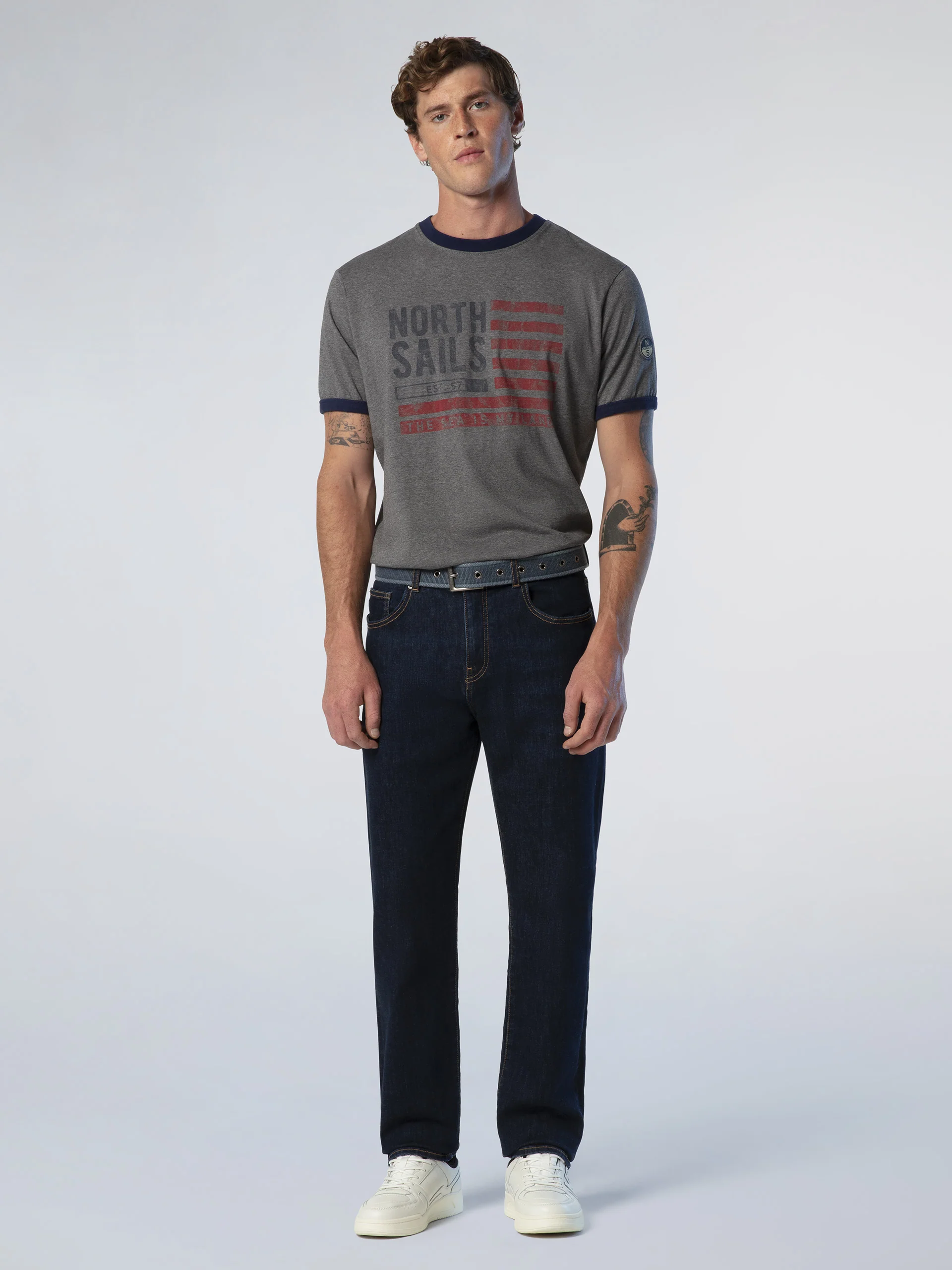 Archive T-shirt with American flag - Image 5