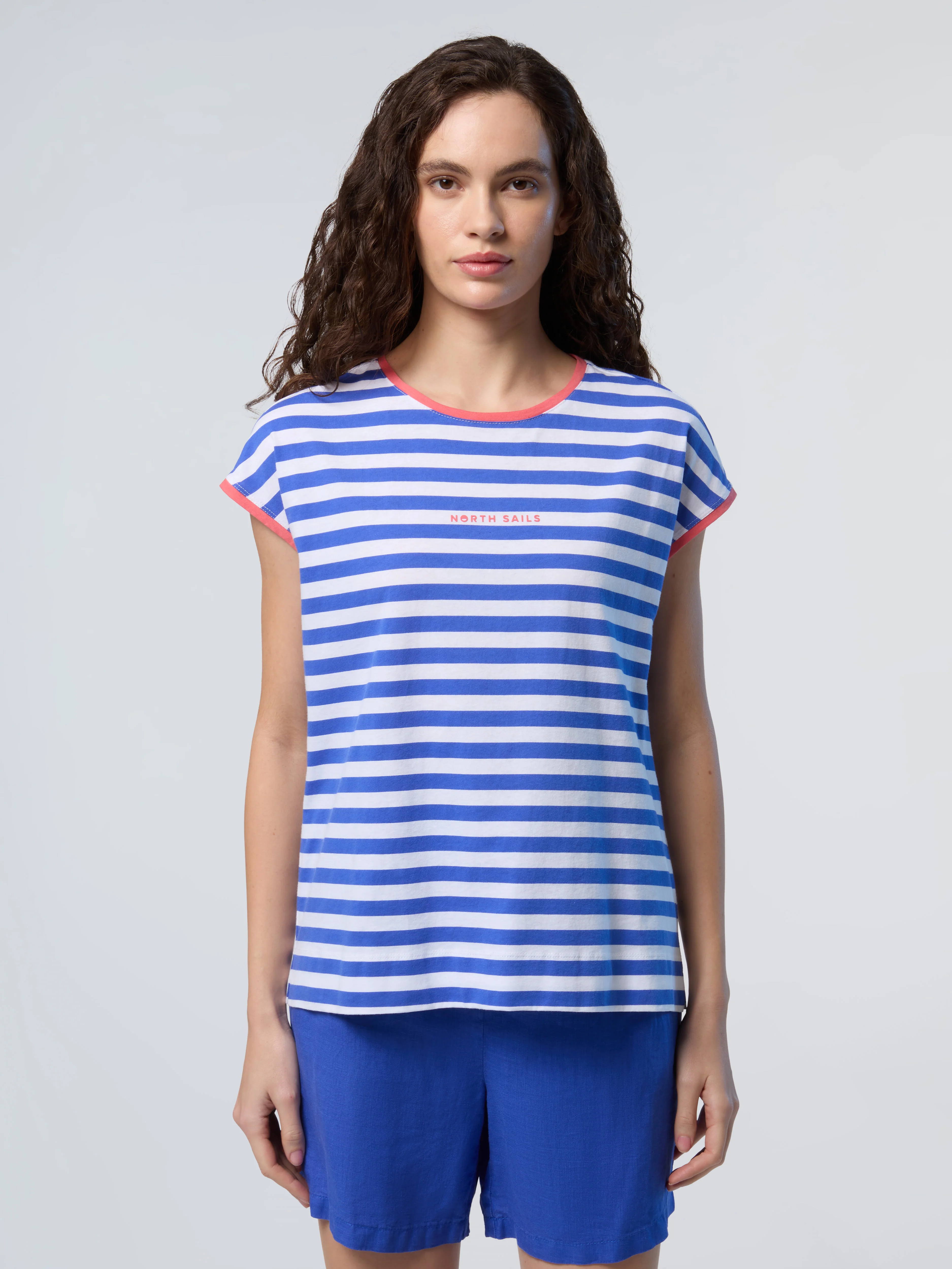 T-shirt with cap sleeves