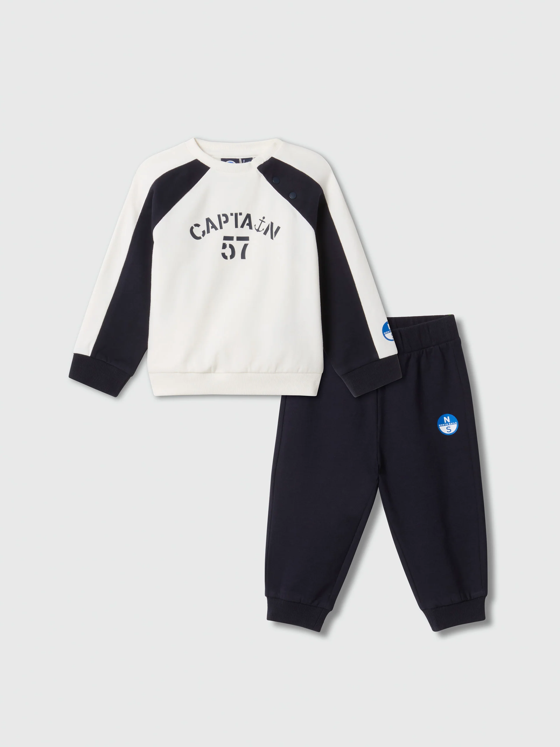 Tracksuit romper with captain print