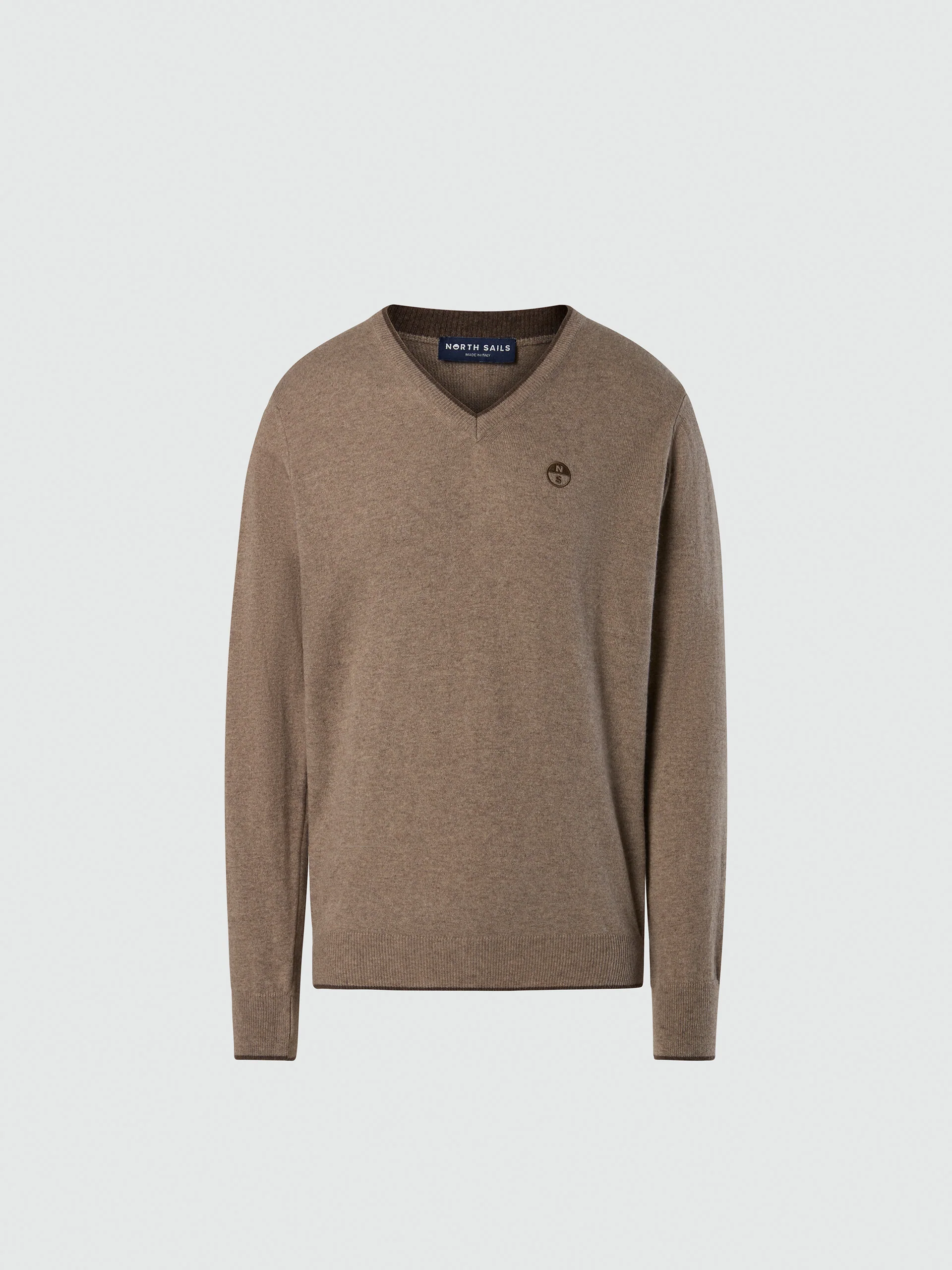 V-neck sweater with embroidered logo - Image 3
