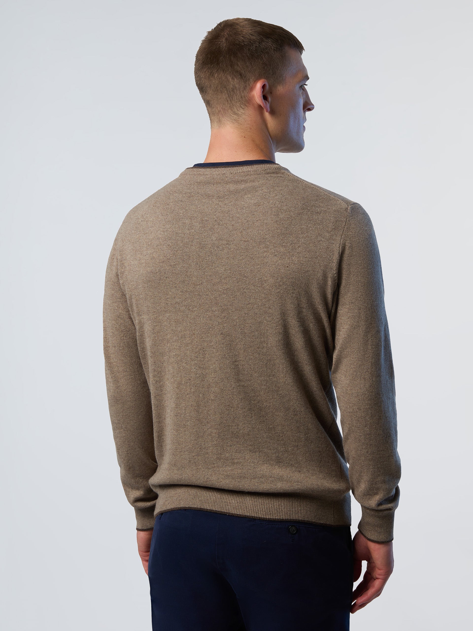 V-neck sweater with embroidered logo - Image 4