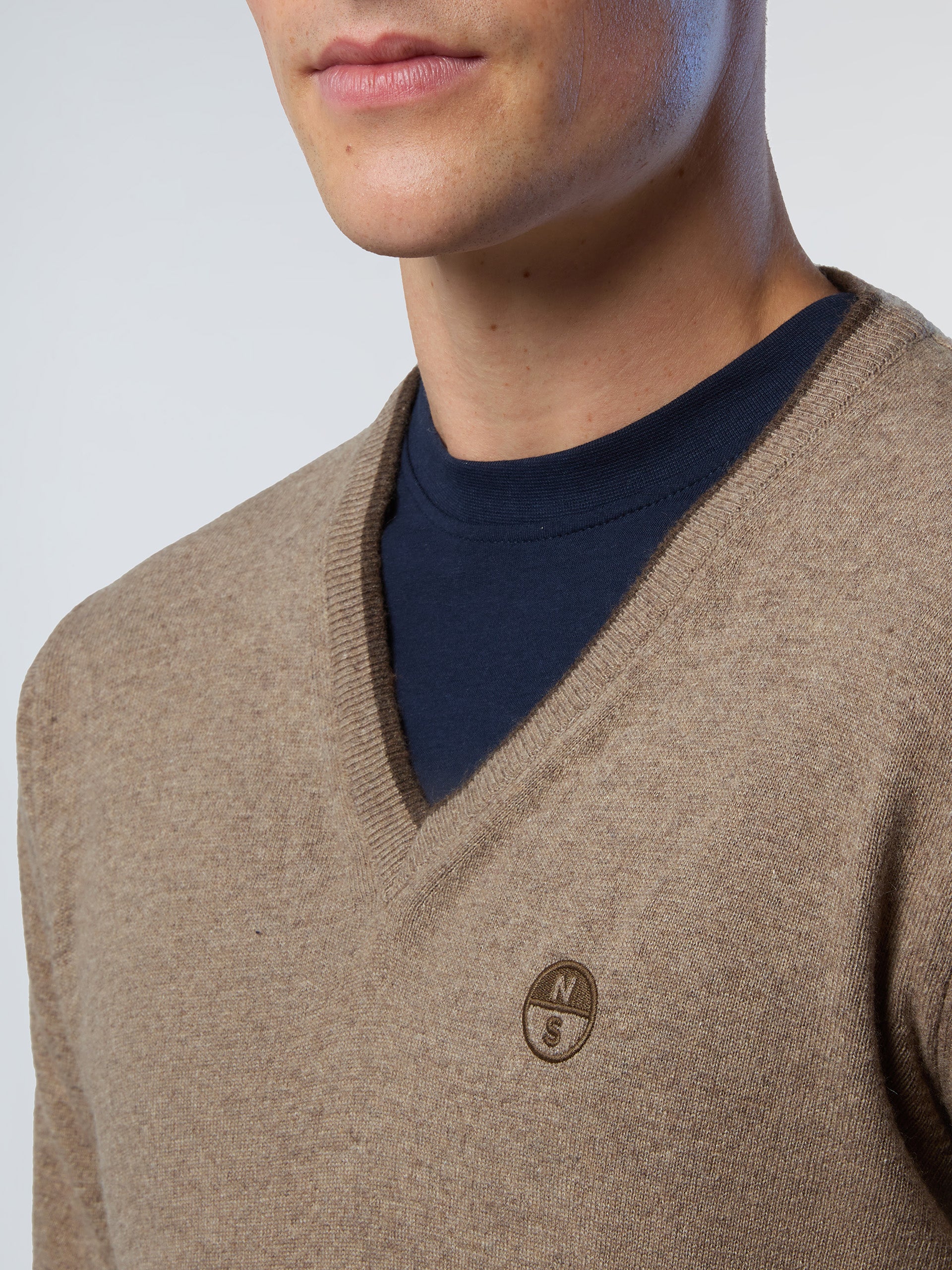 V-neck sweater with embroidered logo - Image 6