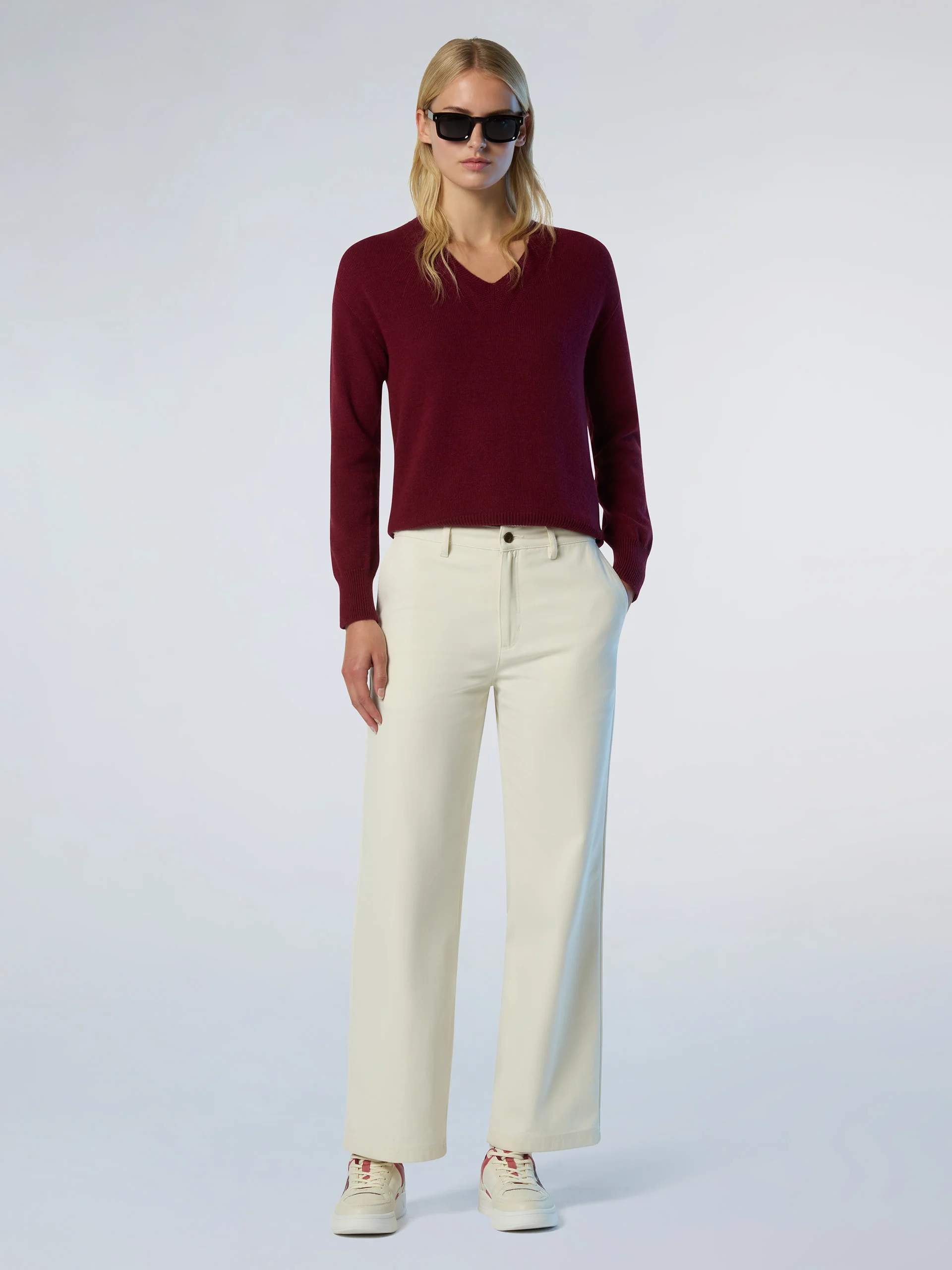 V-neck saddle shoulder sweater - Image 5