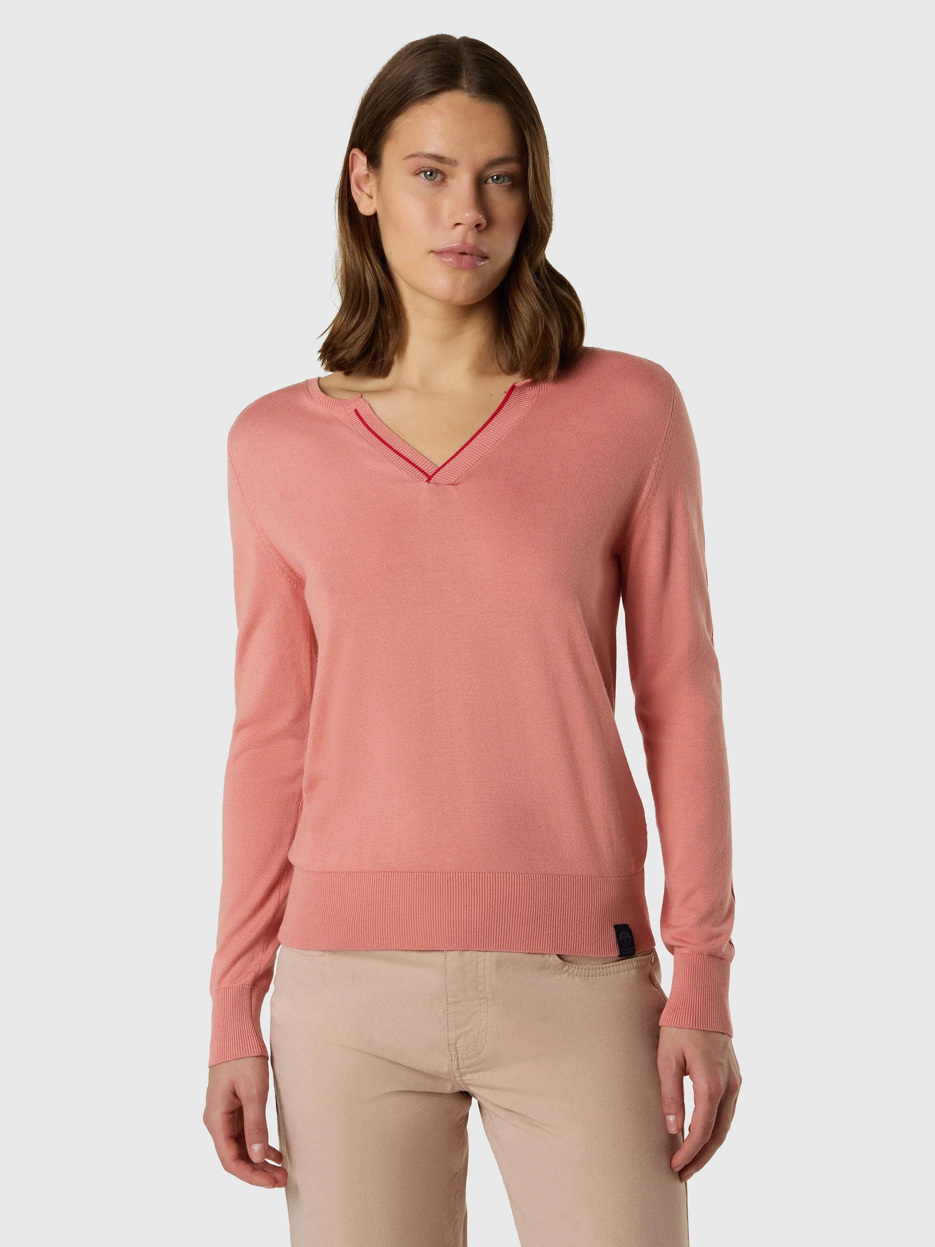 Viscose-cotton V-neck sweater - Image 8